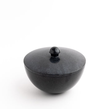 BLACK MARBLE LID BOWL