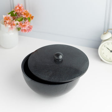 BLACK MARBLE LID BOWL