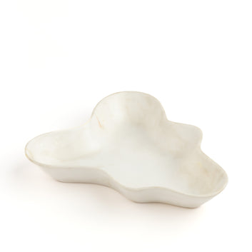 WHITE MARBLE WAVE BOWL