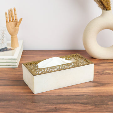 BRASS LID TISSUE BOX