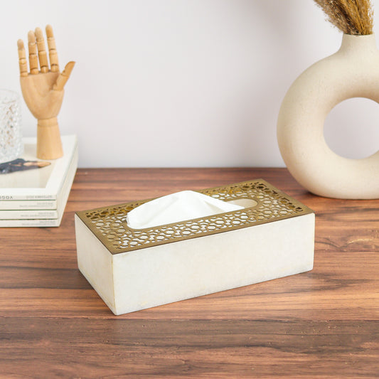 BRASS LID TISSUE BOX